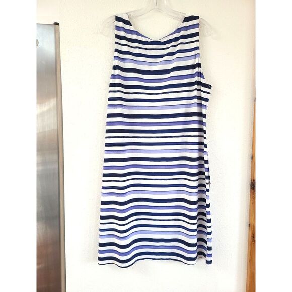 Tommy Bahama XL Striped Dress Pockets Stretchy Beachy Resort Swim Cover Nautical - Picture 7 of 8